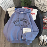 Velvet Thick Letter Print Hoodie